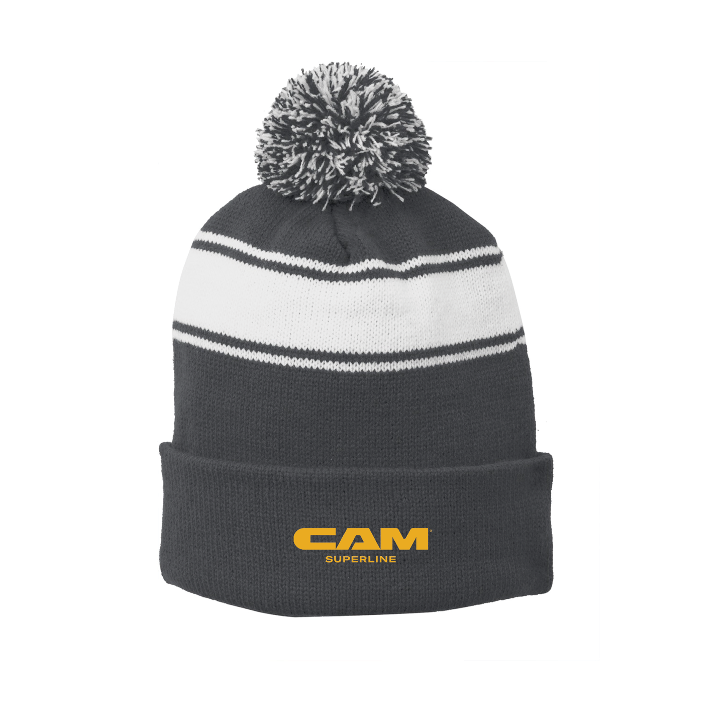 Sport-Tek® Stripe Pom Pom Beanie