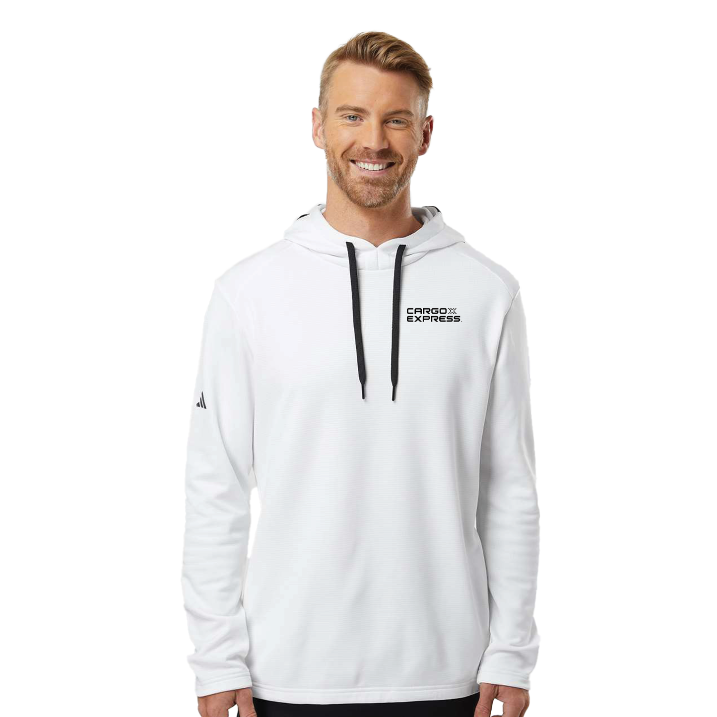 Adidas Men's Textured Mixed Media Midweight Hooded Sweatshirt