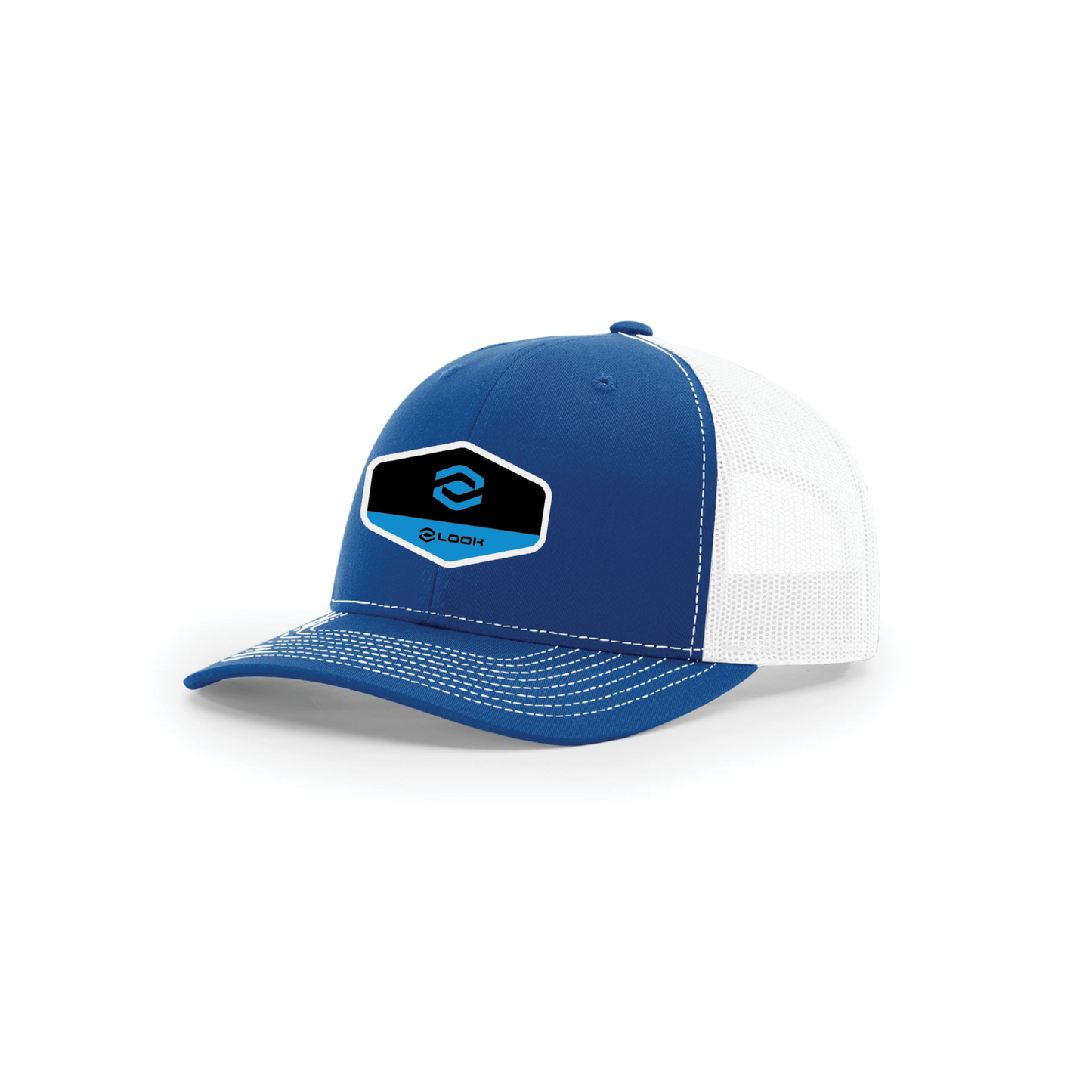 Snap-Back Trucker Hat with Patch - Royal/ White