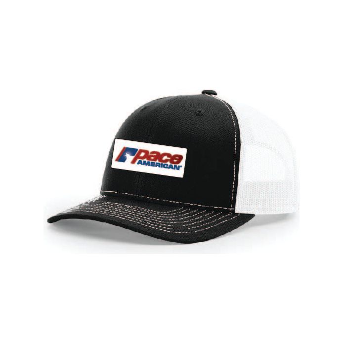 Snap-Back Trucker Hat with Patch - Black/White