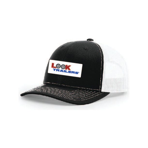 Snap-Back Trucker Hat with Patch - Black/White