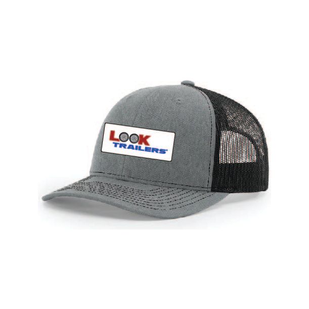 Snap-Back Trucker Hat with Patch - Heather Grey/Black