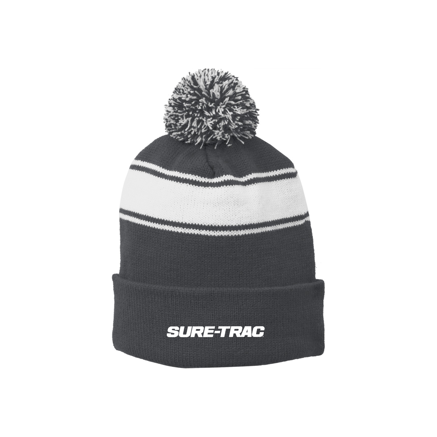 Sport-Tek® Stripe Pom Pom Beanie - STC28