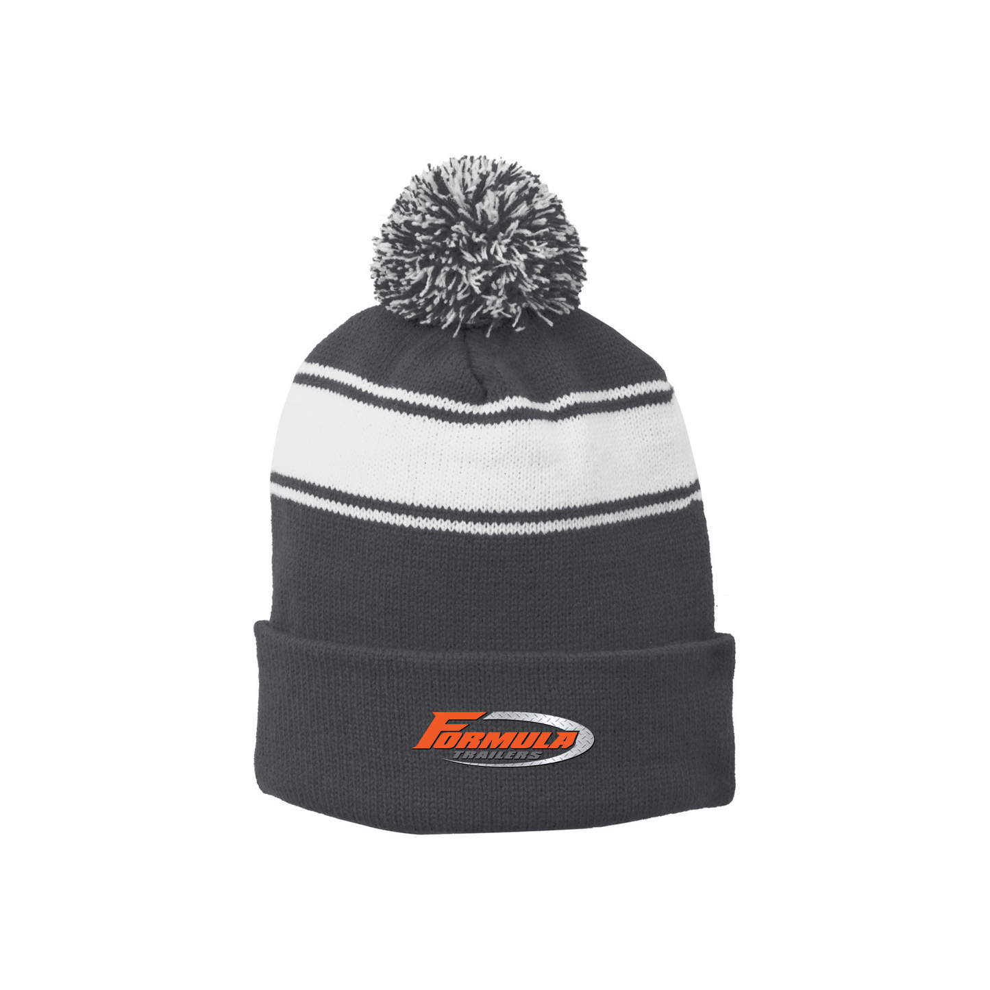 Sport-Tek® Stripe Pom Pom Beanie - STC28