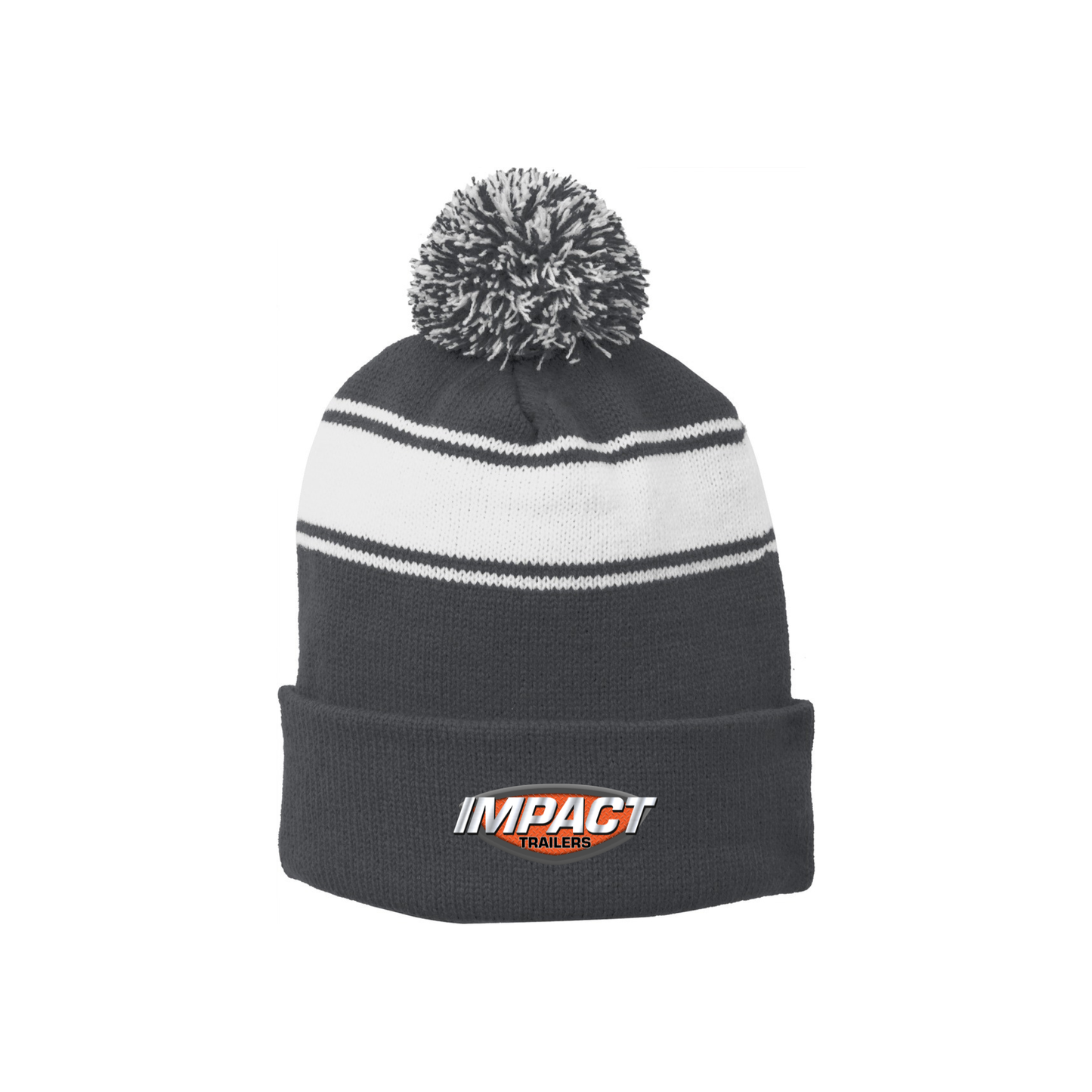 Sport-Tek® Stripe Pom Pom Beanie - STC28