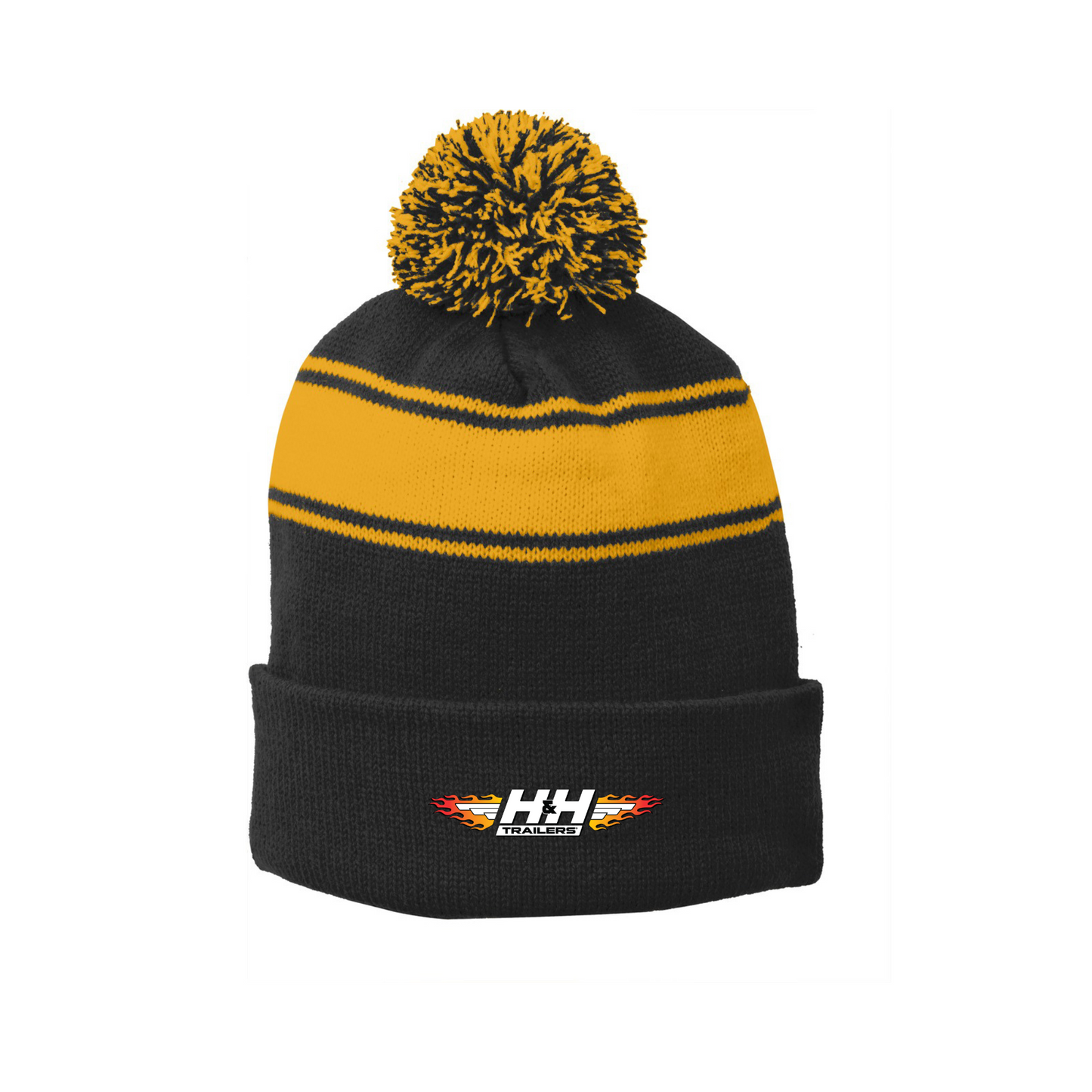 Sport-Tek® Stripe Pom Pom Beanie - STC28