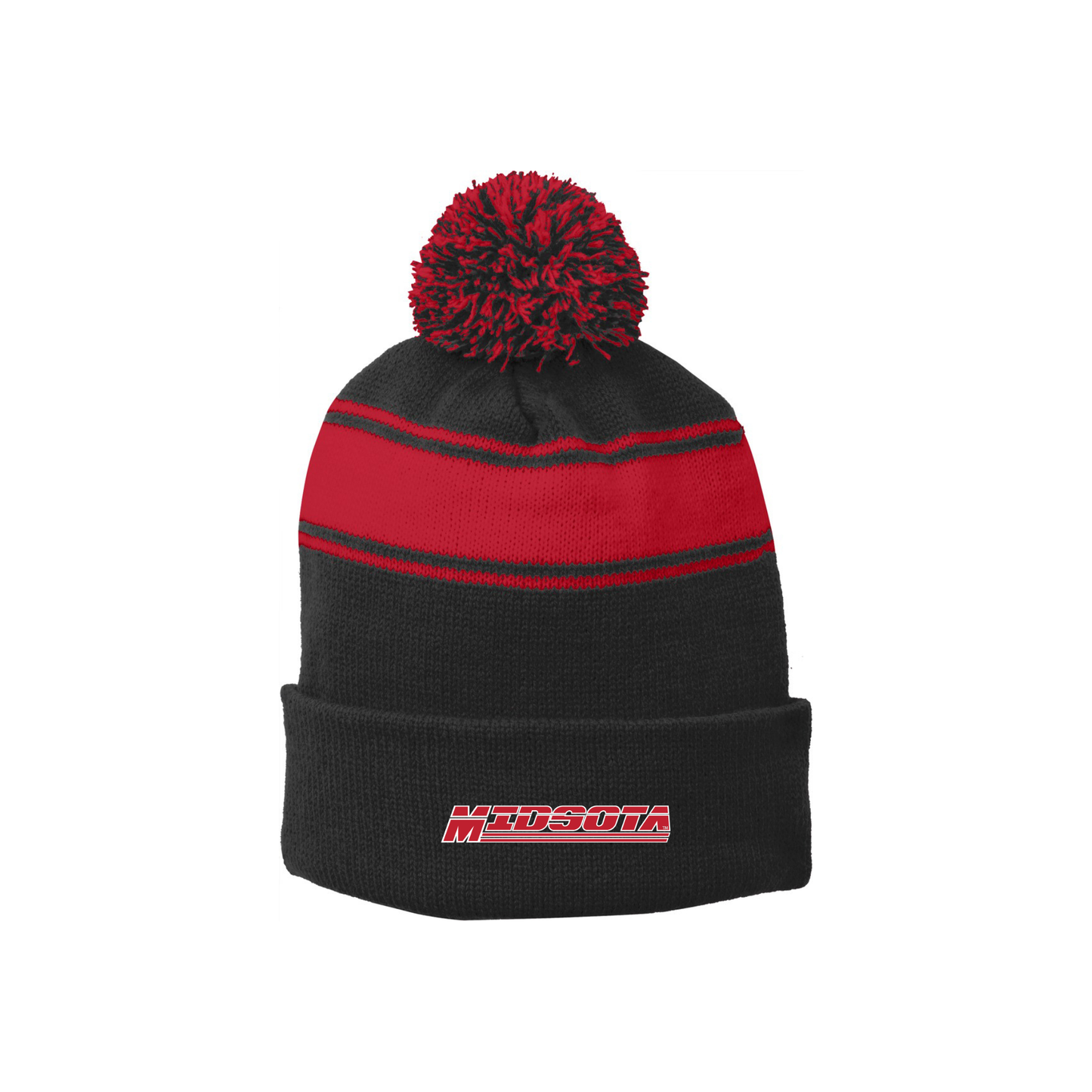 Sport-Tek® Stripe Pom Pom Beanie - STC28