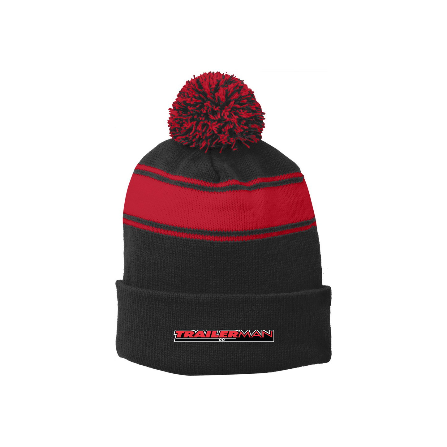 Sport-Tek® Stripe Pom Pom Beanie - STC28