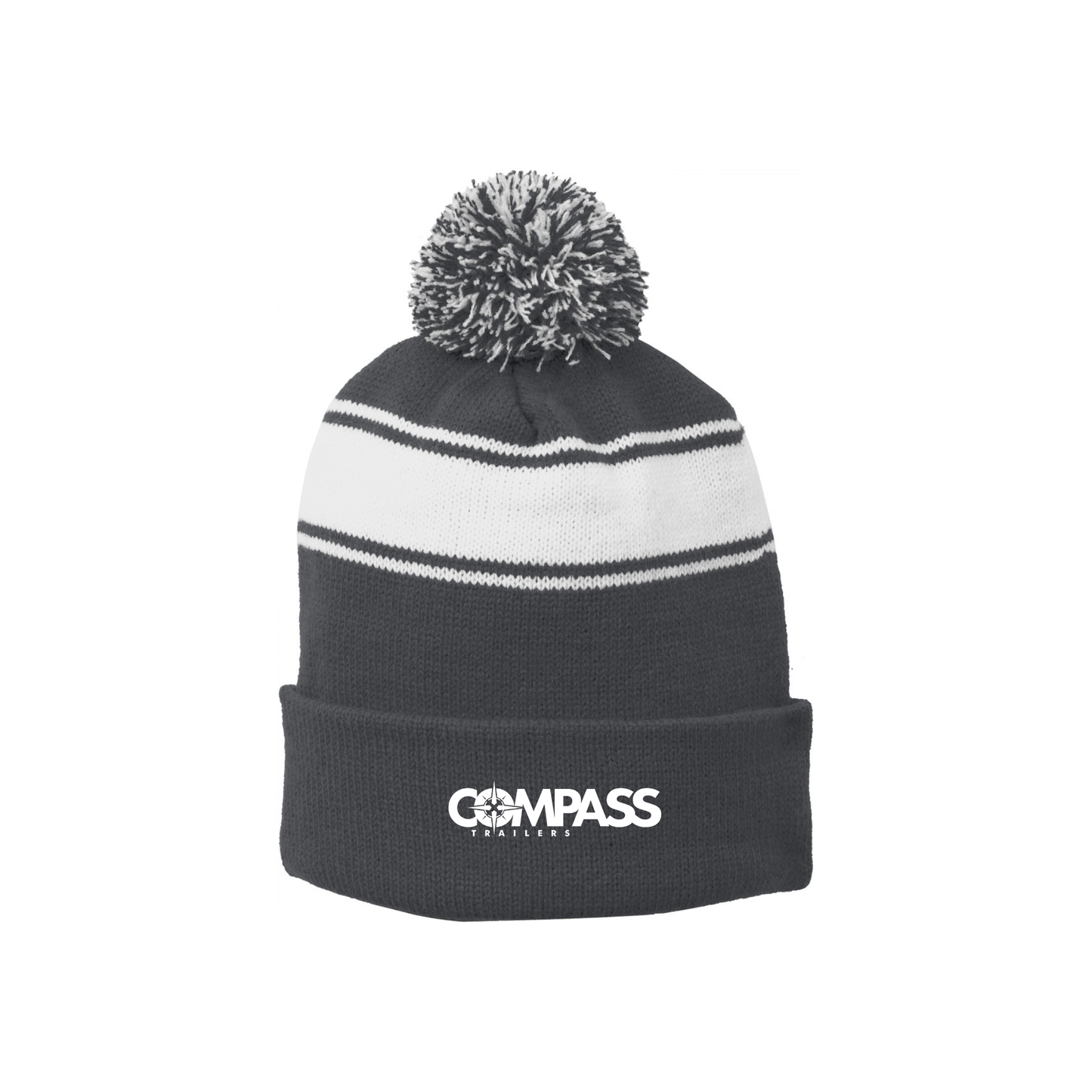 Sport-Tek® Stripe Pom Pom Beanie - STC28