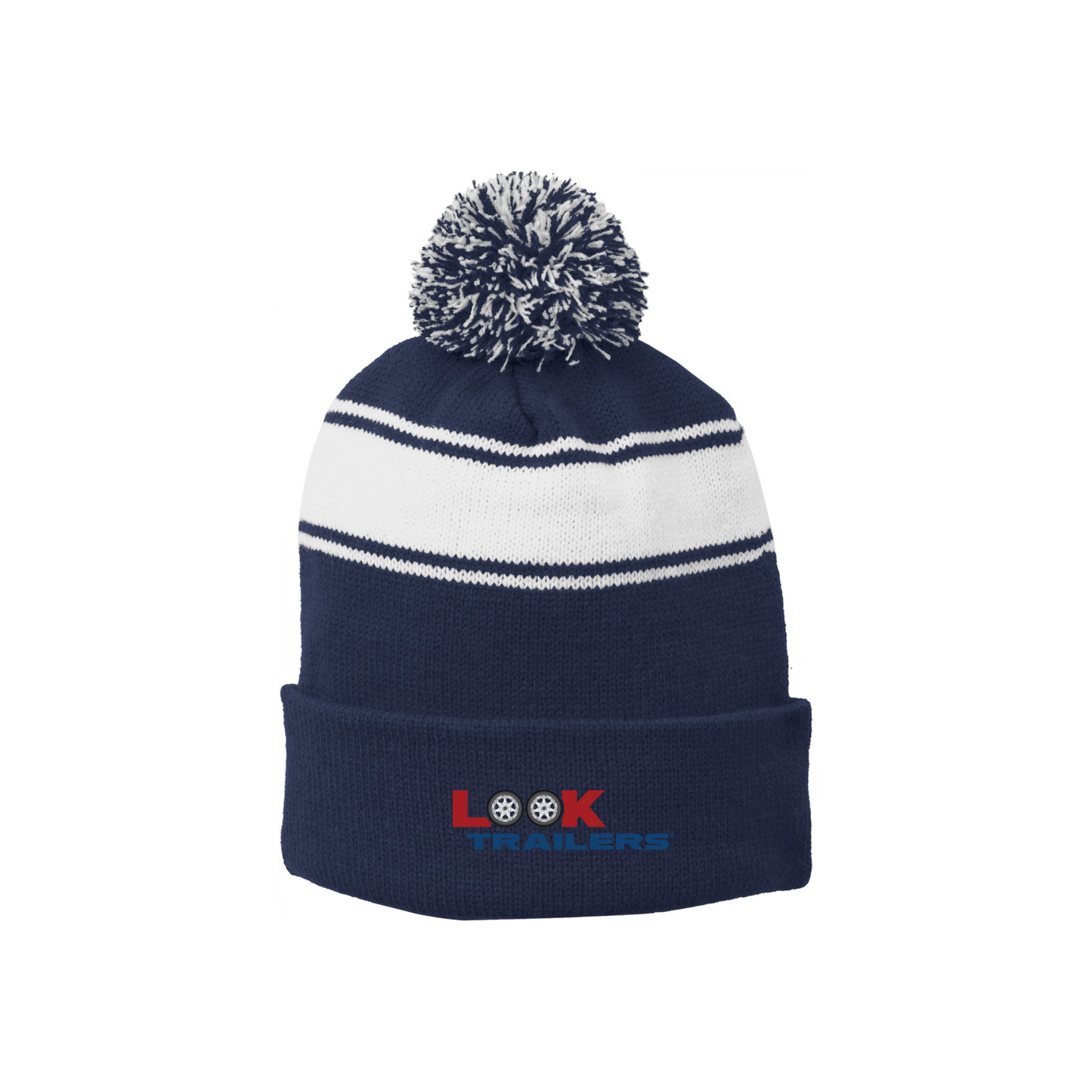 Sport-Tek® Stripe Pom Pom Beanie - STC28