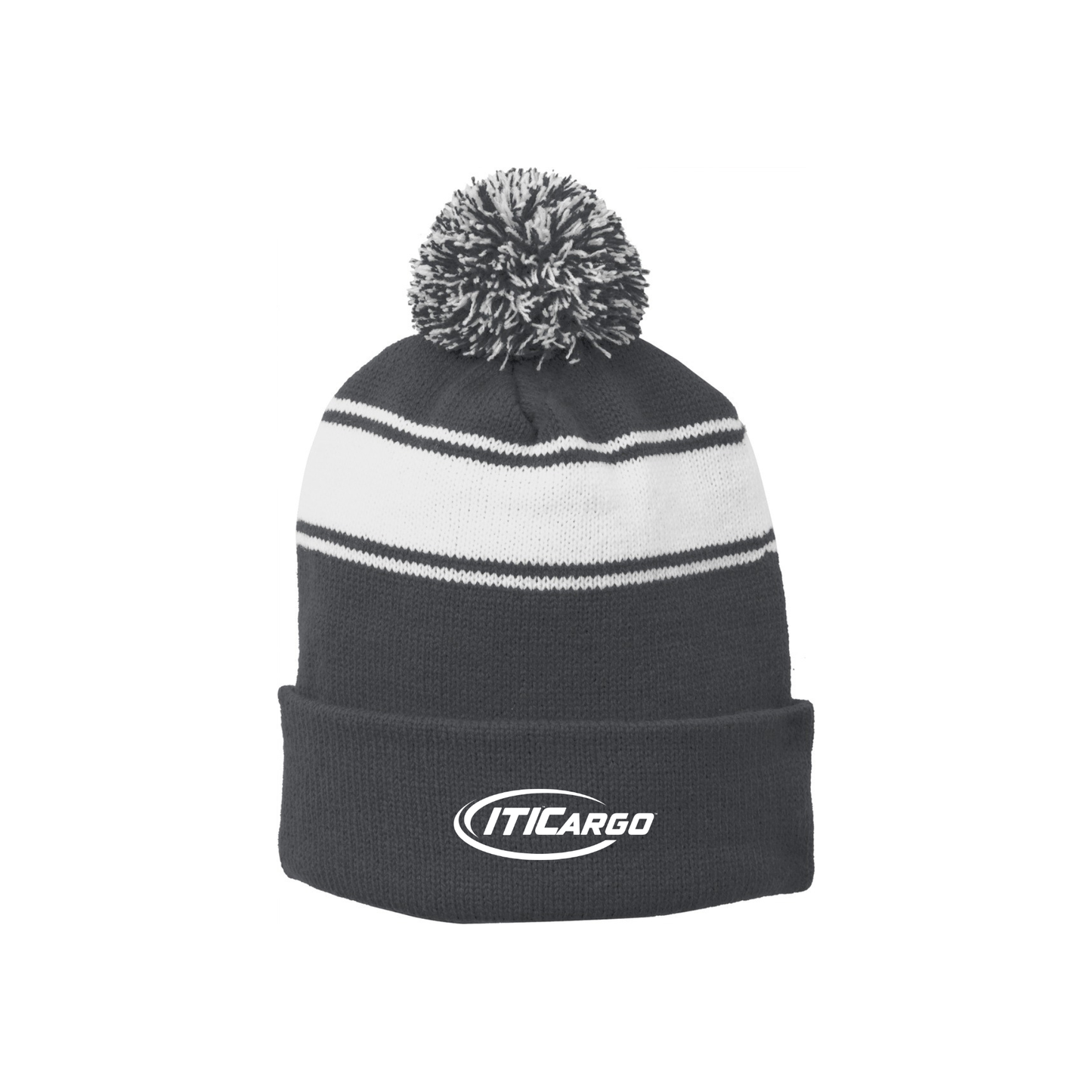 Sport-Tek® Stripe Pom Pom Beanie - STC28