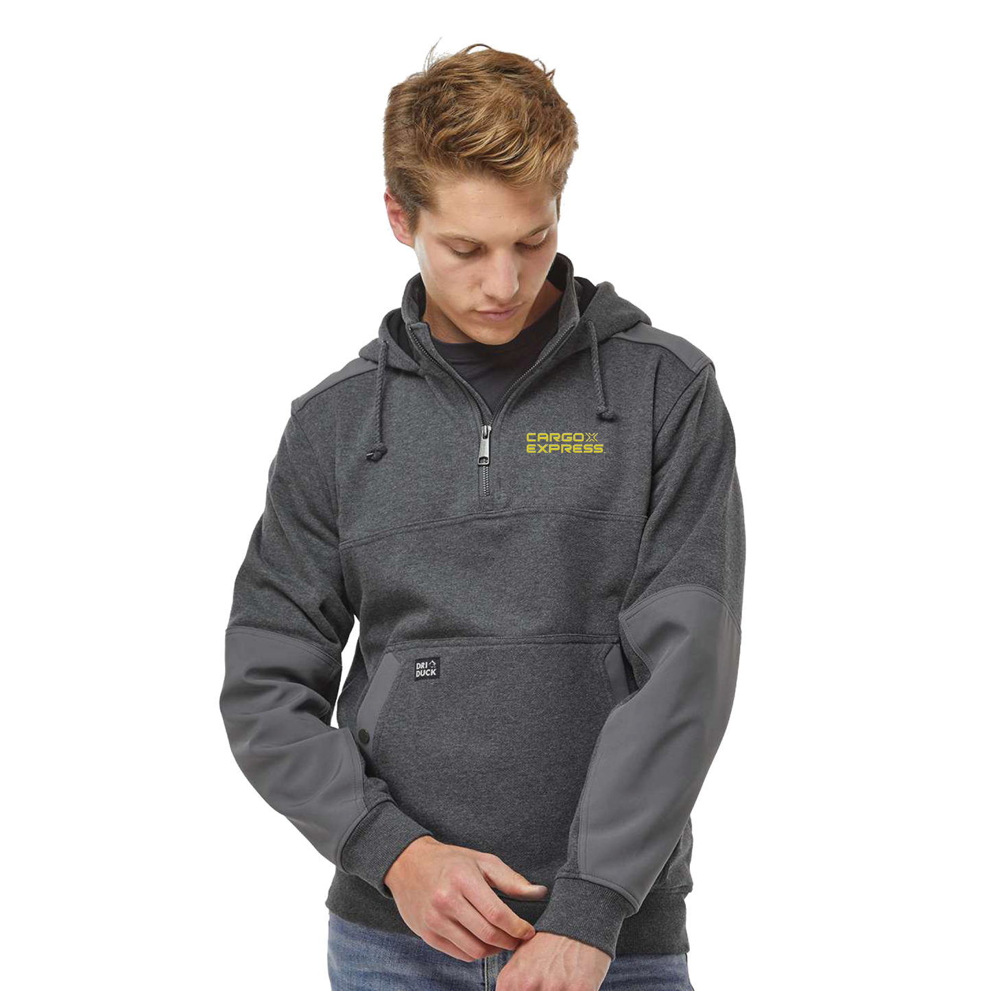 Dri Duck Men's Mission Quarter-Zip Hooded Pullover