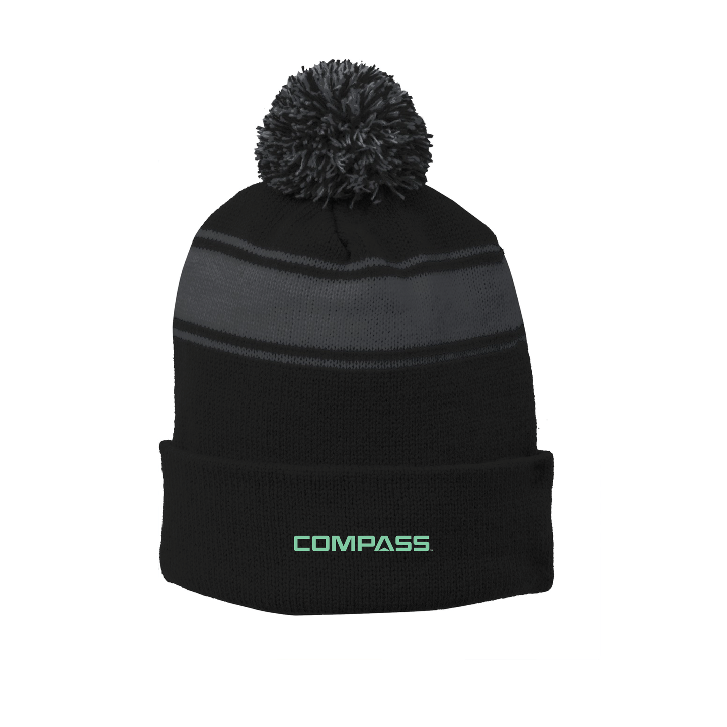 Sport-Tek® Stripe Pom Pom Beanie - STC28