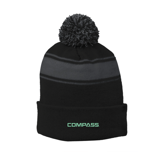 Sport-Tek® Stripe Pom Pom Beanie - STC28
