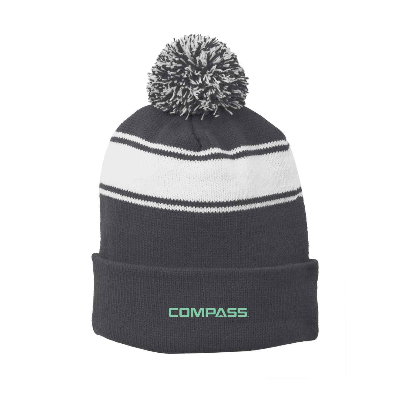 Sport-Tek® Stripe Pom Pom Beanie - STC28