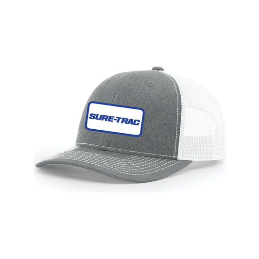 Snap-Back Trucker Hat with Patch - Heather Grey/White