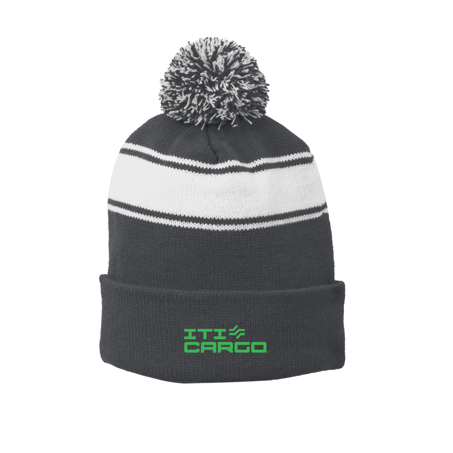 Sport-Tek® Stripe Pom Pom Beanie - STC28