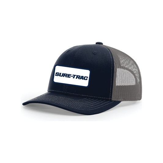 Snap-Back Trucker Hat with Patch - Navy/Charcoal