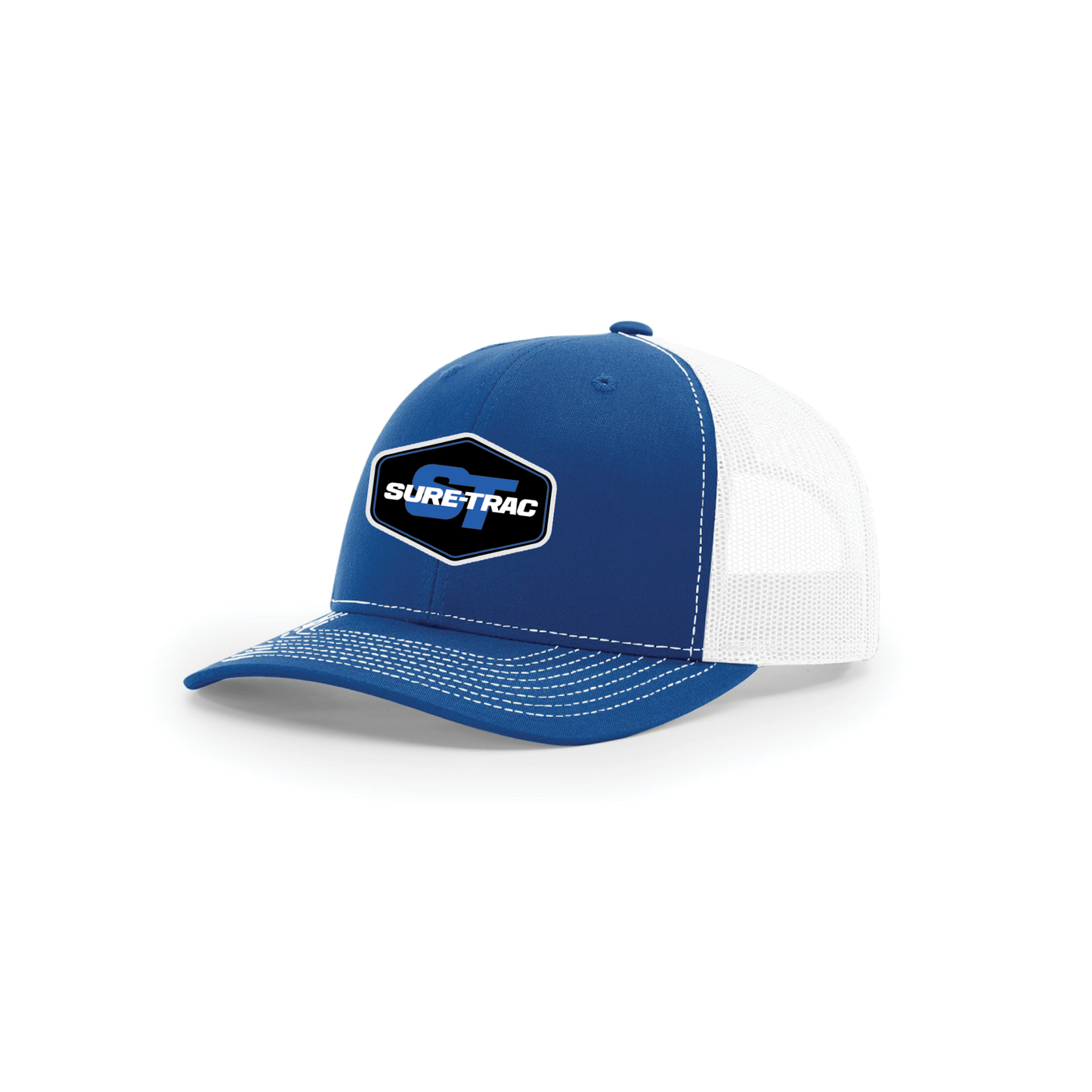 Snap-Back Trucker Hat with Patch - Royal/ White