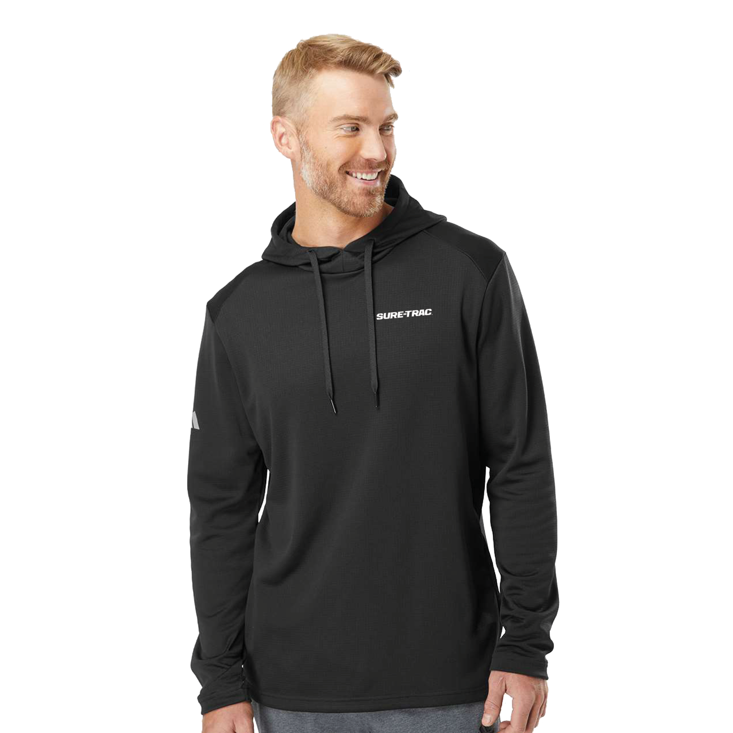 Adidas Men's Textured Mixed Media Midweight Hooded Sweatshirt - A530