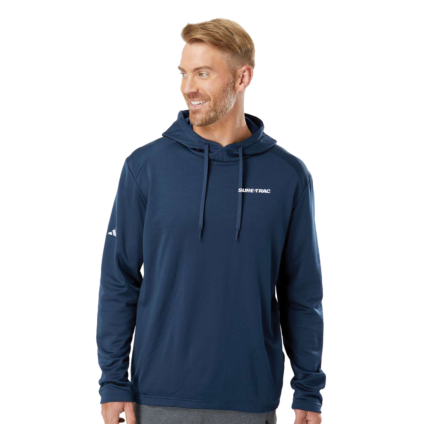 Adidas Men's Textured Mixed Media Midweight Hooded Sweatshirt - A530