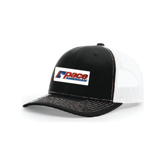 Snap-Back Trucker Hat with Patch - Black/White