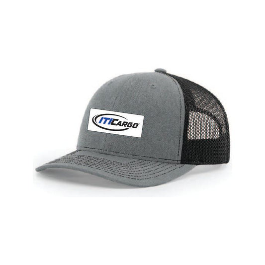Snap-Back Trucker Hat with Patch - Heather Grey/Black