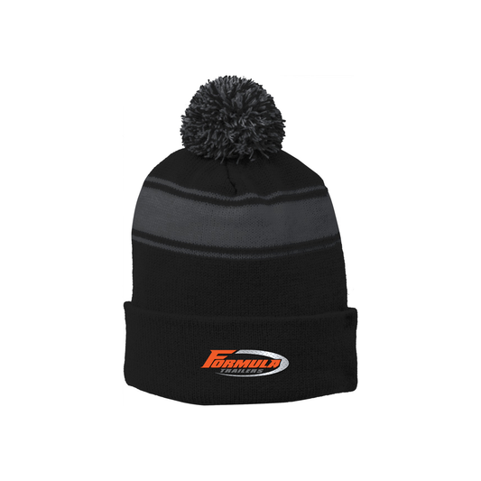 Sport-Tek® Stripe Pom Pom Beanie - STC28