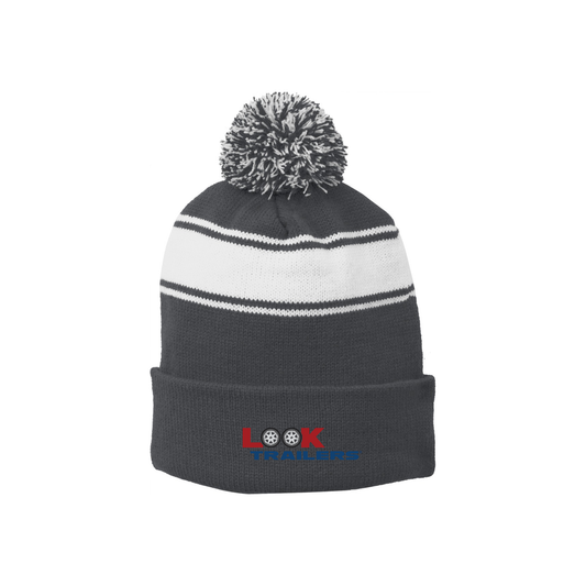 Sport-Tek® Stripe Pom Pom Beanie - STC28